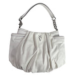 Simply Vera Women's White Ivory Shoulder Bag With Silver Tone Chain Strap Sz M