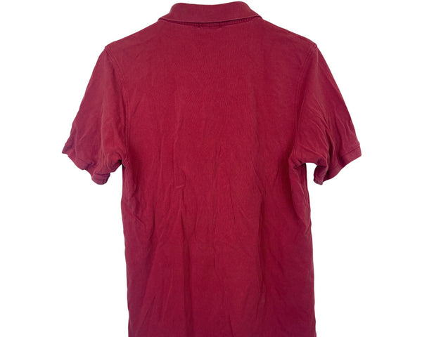 Burberry Mens Red Cotton Short Sleeve Polo Classic Fit Shirt Size M