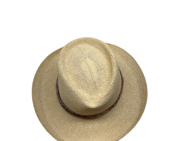 HEAD HEAD HEAD Brim Straw Hat With Patterned Band