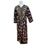 Vintage Women’s Velvet Burgundy & Gold Tone Embroidered Kaftan Dress