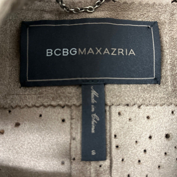 BCBGMAXAZRIA Womens Brown Crop Jacket With Zipper Closure Size S