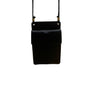 ILI Womens Black Leather Crossbody ID Holder Compact Bag