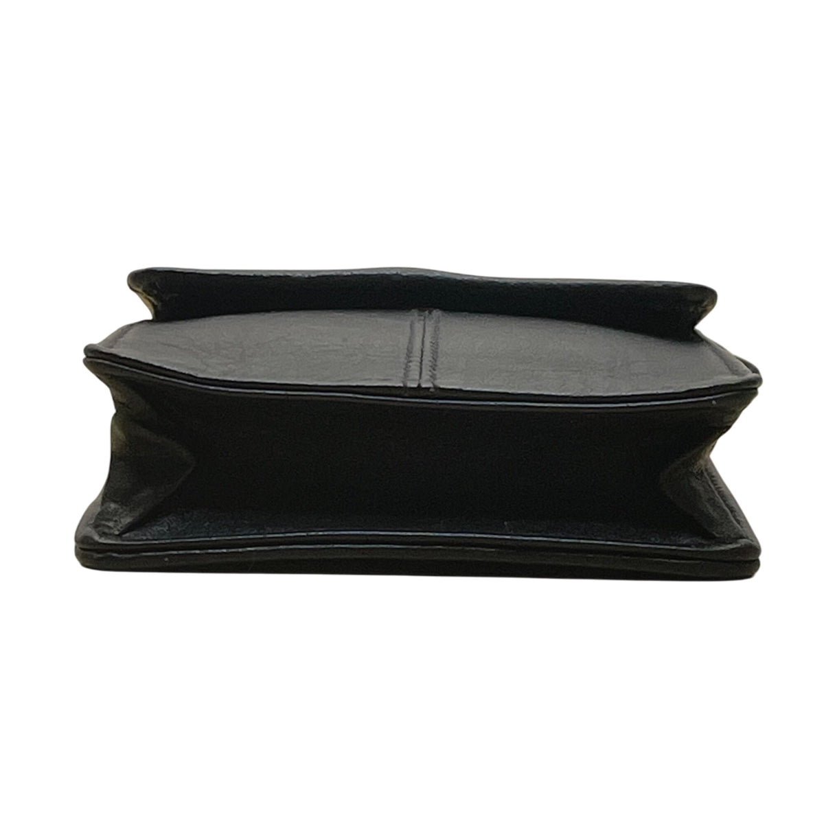 ILI Womens Black Leather Crossbody ID Holder Compact Bag