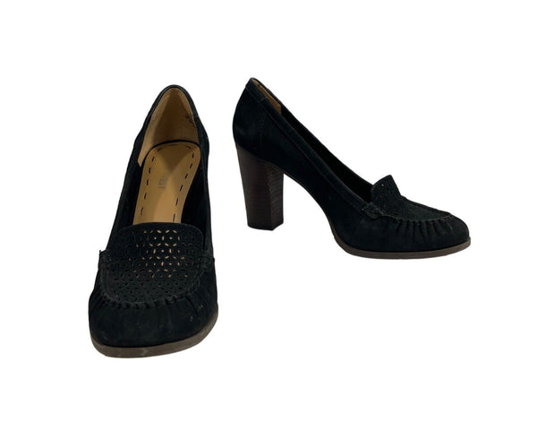 Nine West Women's Black Leather NwNarvik Loafer Pump Sz 9.5