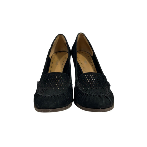 Nine West Women's Black Leather NwNarvik Loafer Pump Sz 9.5
