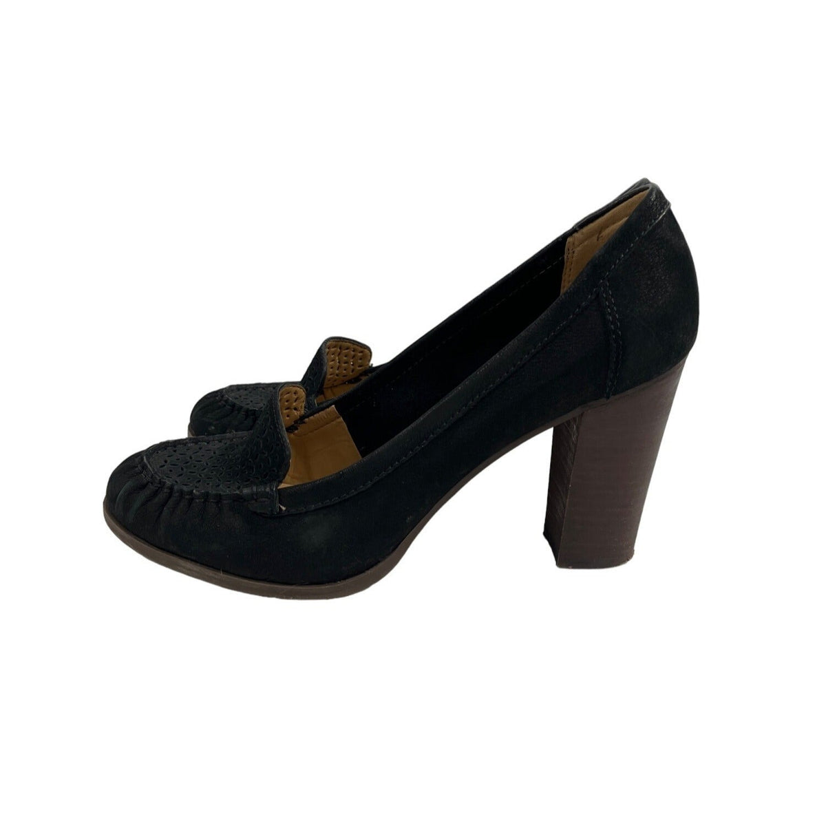 Nine West Women's Black Leather NwNarvik Loafer Pump Sz 9.5