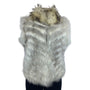 JinHwaTsai Women's White Rabbit and Fox Fur Vest Sz 11 (EUR 42)
