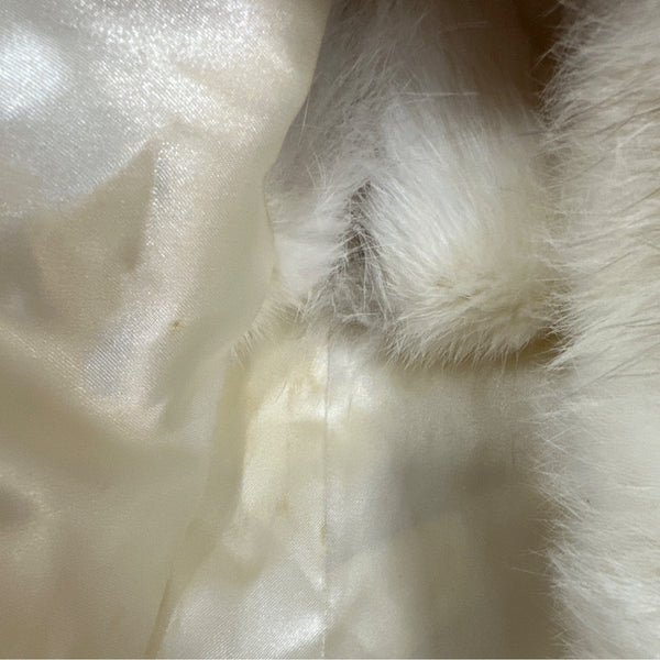 JinHwaTsai Women's White Rabbit and Fox Fur Vest Sz 11 (EUR 42)