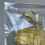 Vintage Women's Yellow Gold with Floral Embossed Pattern Evening Handbag