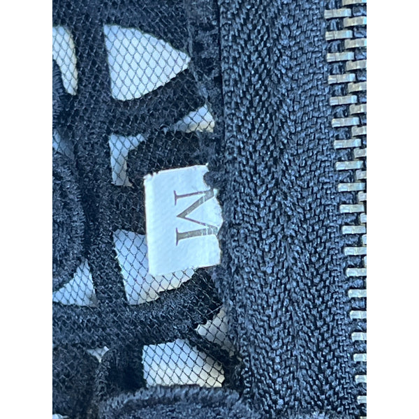 Black Lace Overlay Sheer Sleeve Womens Jumpsuit Size M Formal Semi-Fitted Elegant Design Black Lace Overlay Sheer Sleeve Womens Jumpsuit Size M Formal Semi-Fitted Elegant Design