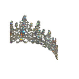 Crystal Rhinestone Tiara Crown For Women Silver Base Bridal Wedding Headpiece Sparkling Iridescent Accents Elegant And Timeless Design