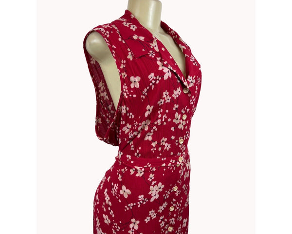 Fashion Bug Women's Floral Pattern Red Sleeveless Dress Size 26/28W - New