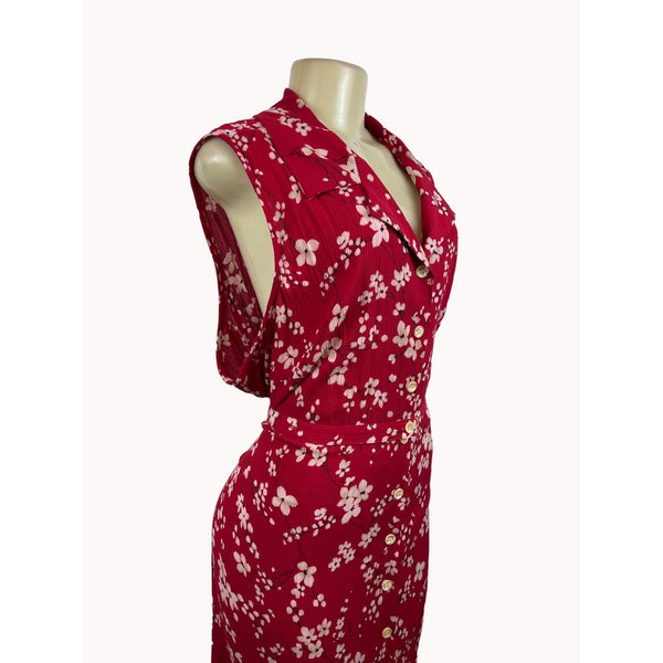 Fashion Bug Women's Floral Pattern Red Sleeveless Dress Size 26/28W - New