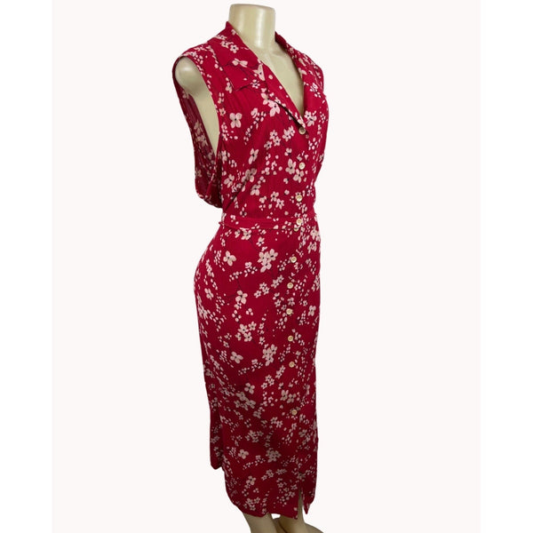 Fashion Bug Women's Floral Pattern Red Sleeveless Dress Size 26/28W - New