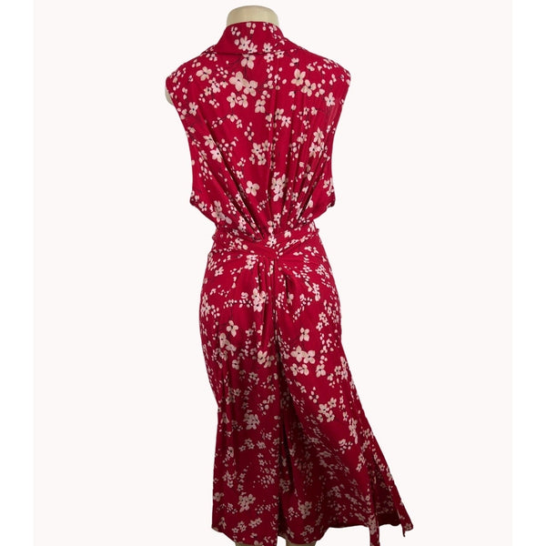 Fashion Bug Women's Floral Pattern Red Sleeveless Dress Size 26/28W - New