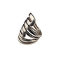 Sterling Silver India Spiral Wide Band Wraparound Ring Modernist Design Size 7