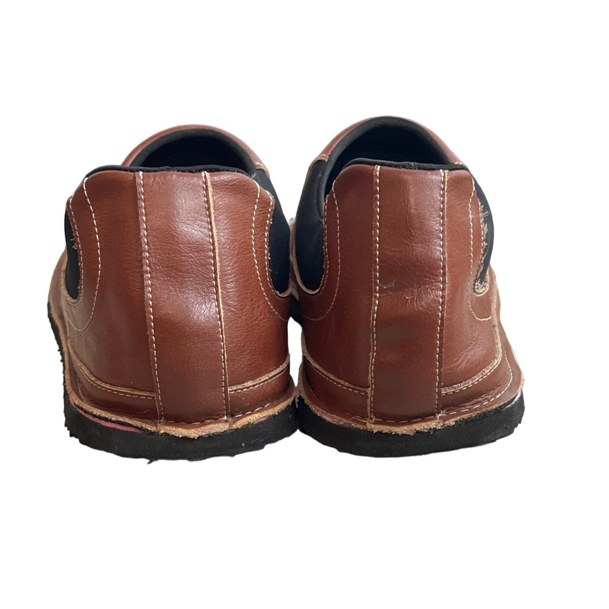 Handcrafted Men's Brown Vegan Leather Flat Slip On Shoes