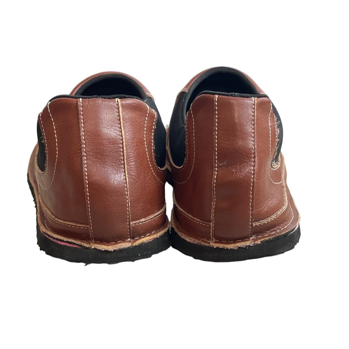 Handcrafted Men's Brown Vegan Leather Flat Slip On Shoes