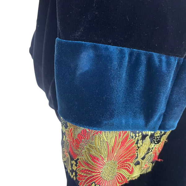 Vintage Notations Womens Black Velvet Button-Up Jacket Size  XL