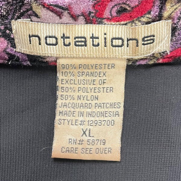 Vintage Notations Womens Black Velvet Button-Up Jacket Size  XL