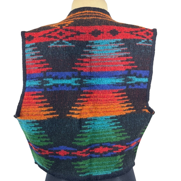 Woolrich Women's Multicolor Southwestern Wool Sleeveless Vest Sz L