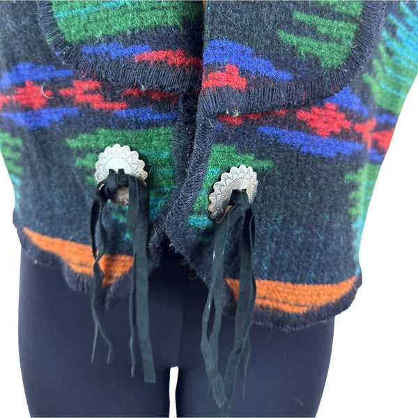 Woolrich Women's Multicolor Southwestern Wool Sleeveless Vest Sz L