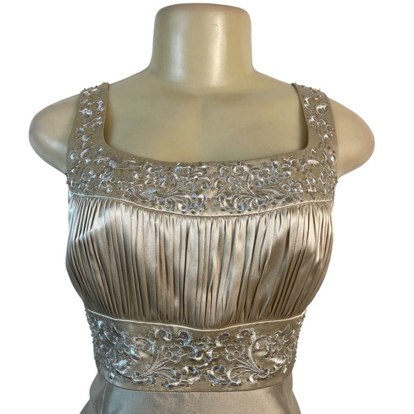 Adrianna Papell Women's Champagne Sheath Dress & Bolero Jacket Set Sz 12P