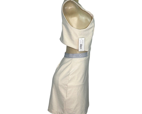 Outdoor Voices Womens White Athletic Mini Dress With Cutout Back Sz XL - New