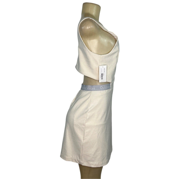 Outdoor Voices Womens White Athletic Mini Dress With Cutout Back Sz XL - New