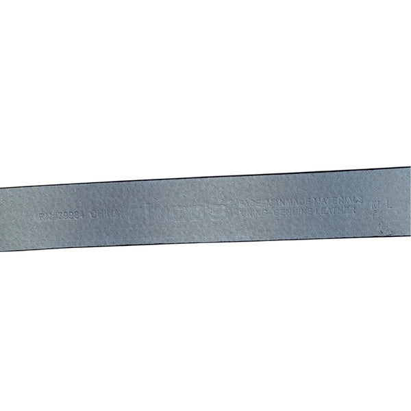 Chicos Black Leather Belt With Gold & Silver Textured Buckle Design Size L