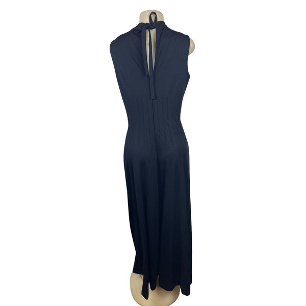 Vintage Ayres Unlimited Sleeveless Black Maxi Dress With Keyhole Neckline Sz S/M