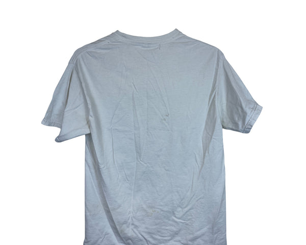 Hanes Mens White Graphic T-Shirt "Highagain" Design Medium 100% Cotton