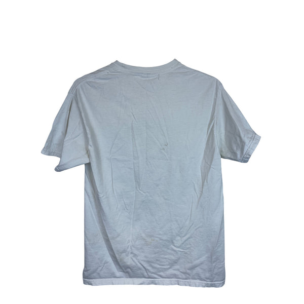 Hanes Mens White Graphic T-Shirt "Highagain" Design Medium 100% Cotton