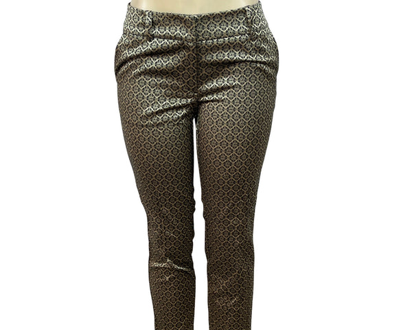 Ann Taylor Womens Geometric Patterned Slim-Fit Ankle Trousers Size 2