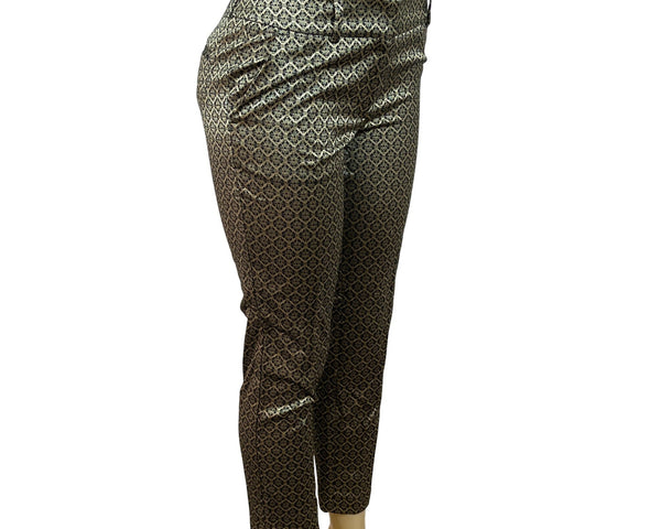 Ann Taylor Womens Geometric Patterned Slim-Fit Ankle Trousers Size 2