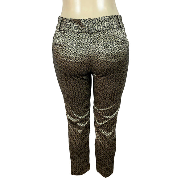 Ann Taylor Womens Geometric Patterned Slim-Fit Ankle Trousers Size 2