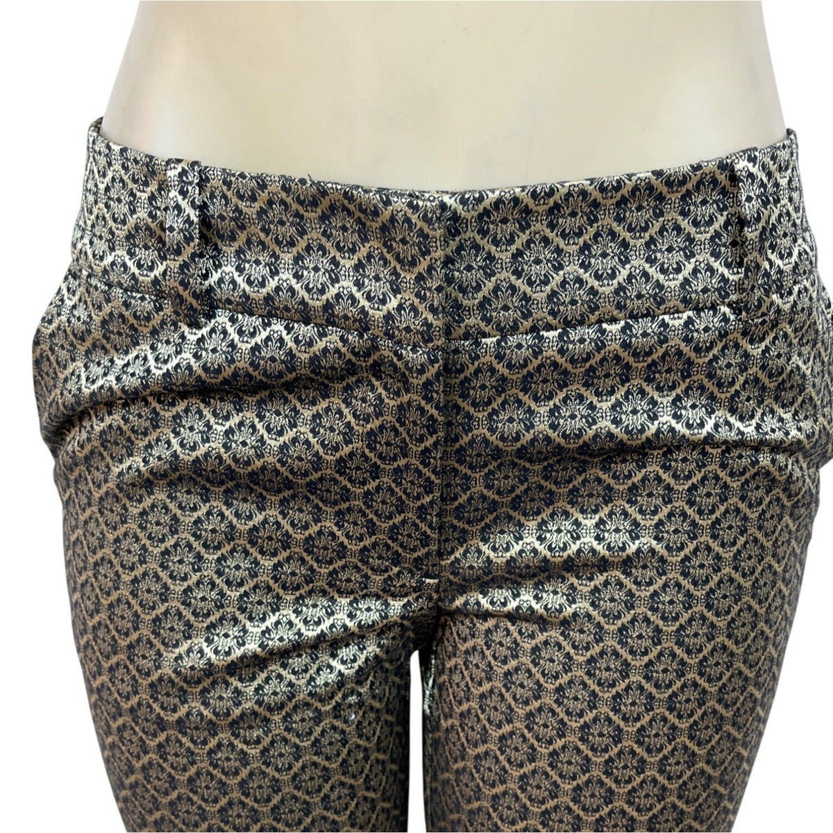 Ann Taylor Womens Geometric Patterned Slim-Fit Ankle Trousers Size 2