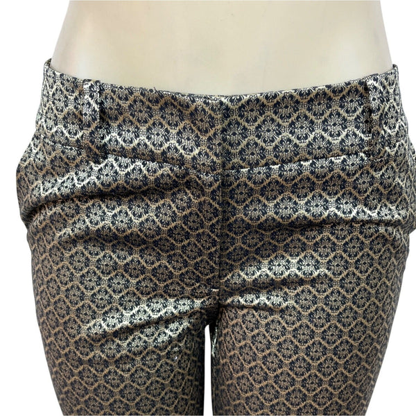 Ann Taylor Womens Geometric Patterned Slim-Fit Ankle Trousers Size 2