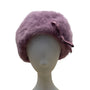 Kangol Womens Purple Lavander Angora Beret Hat With Bow Accent One Size