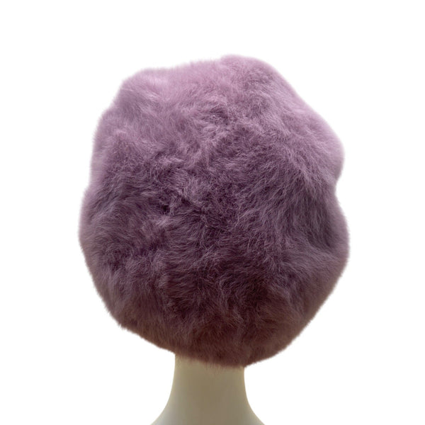 Kangol Womens Purple Lavander Angora Beret Hat With Bow Accent One Size