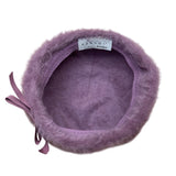 Kangol Womens Purple Lavander Angora Beret Hat With Bow Accent One Size