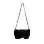 Vintage Womens Black Faux Snake Skin Suede Interior Crossbody Shoulder Bag