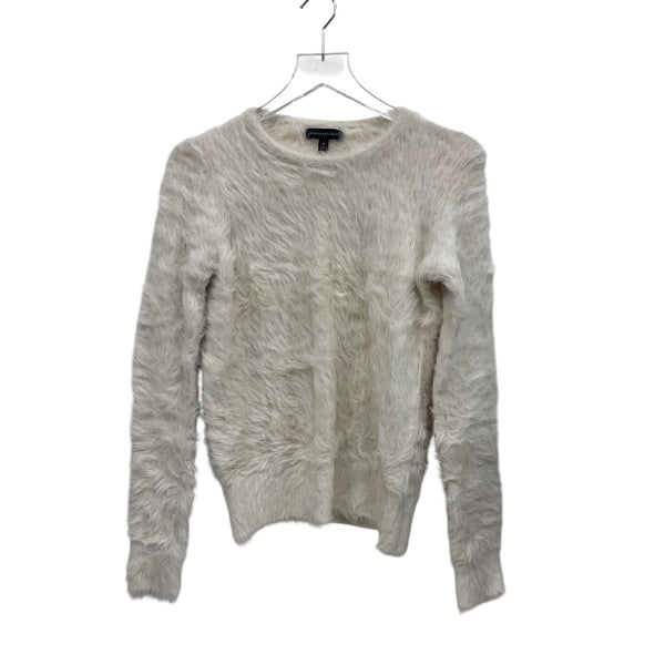 Banana Republic Womens White Fuzzy Knit Long Sleeve Sweater Size M