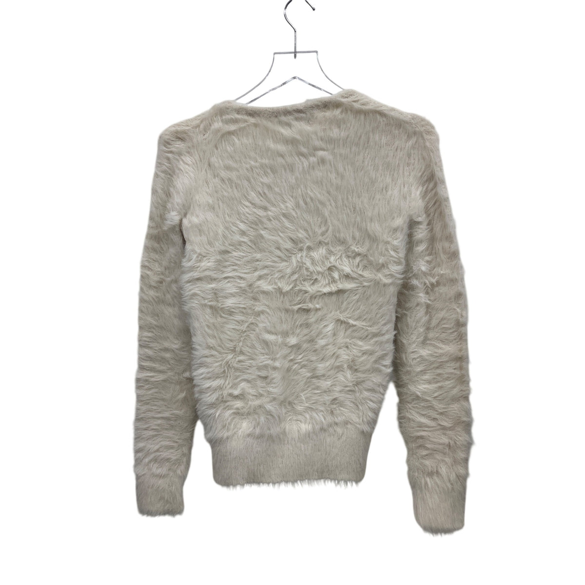 Banana Republic Womens White Fuzzy Knit Long Sleeve Sweater Size M