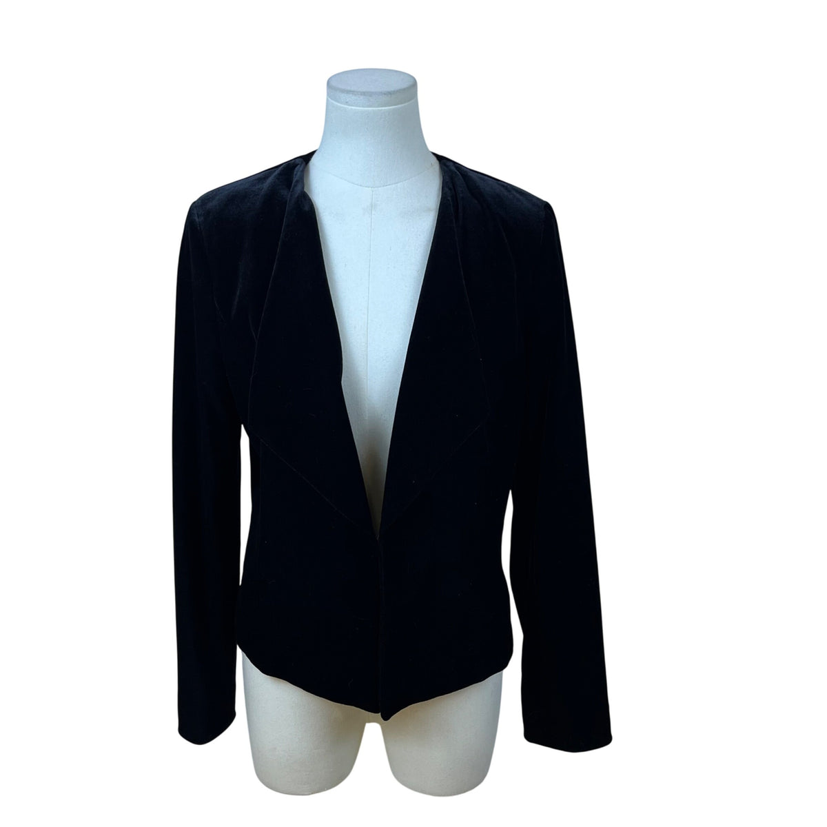 Tahari Arthur S. Levine Women’s Black Velvet Open Front Blazer Jacket Size 8