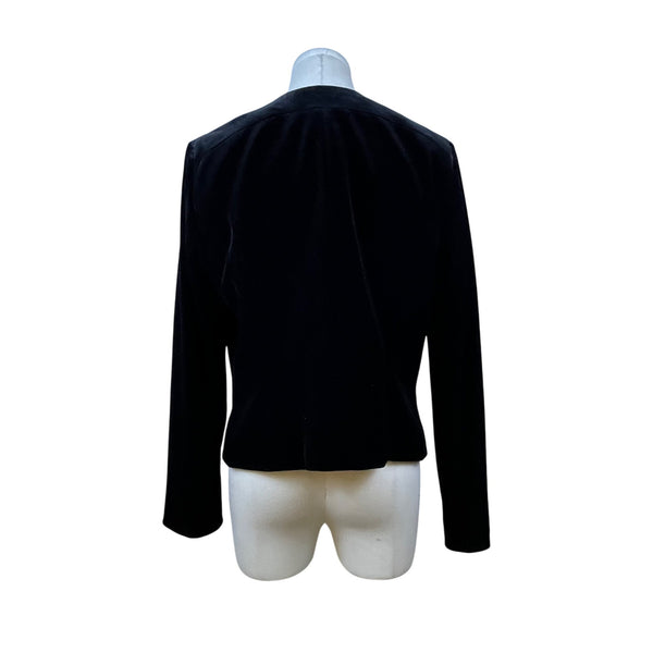 Tahari Arthur S. Levine Women’s Black Velvet Open Front Blazer Jacket Size 8