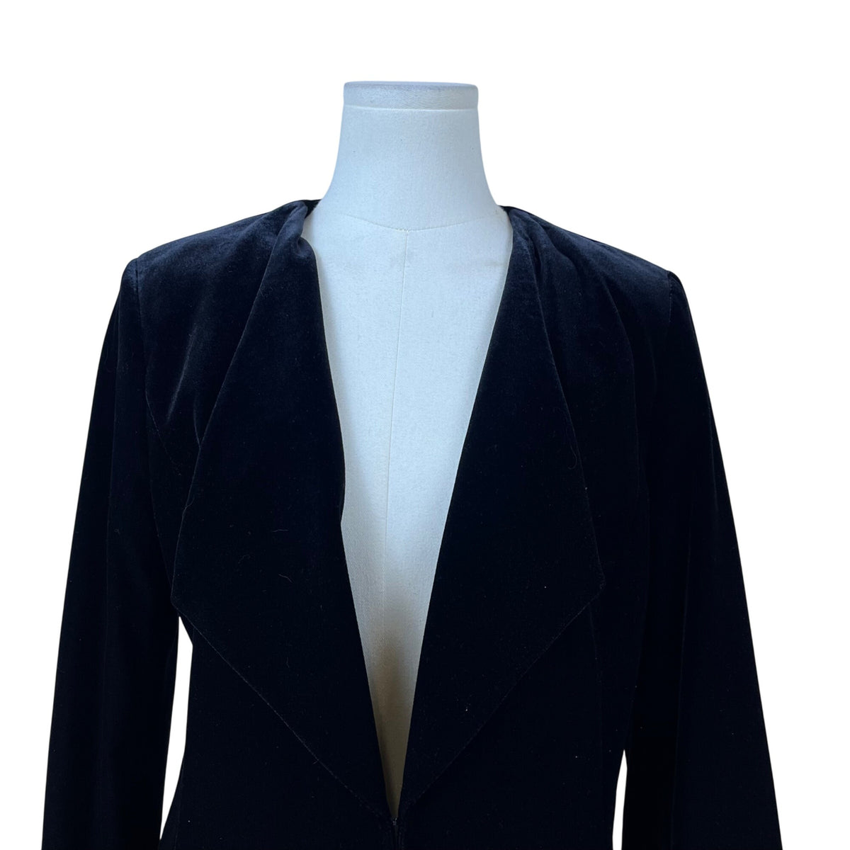 Tahari Arthur S. Levine Women’s Black Velvet Open Front Blazer Jacket Size 8