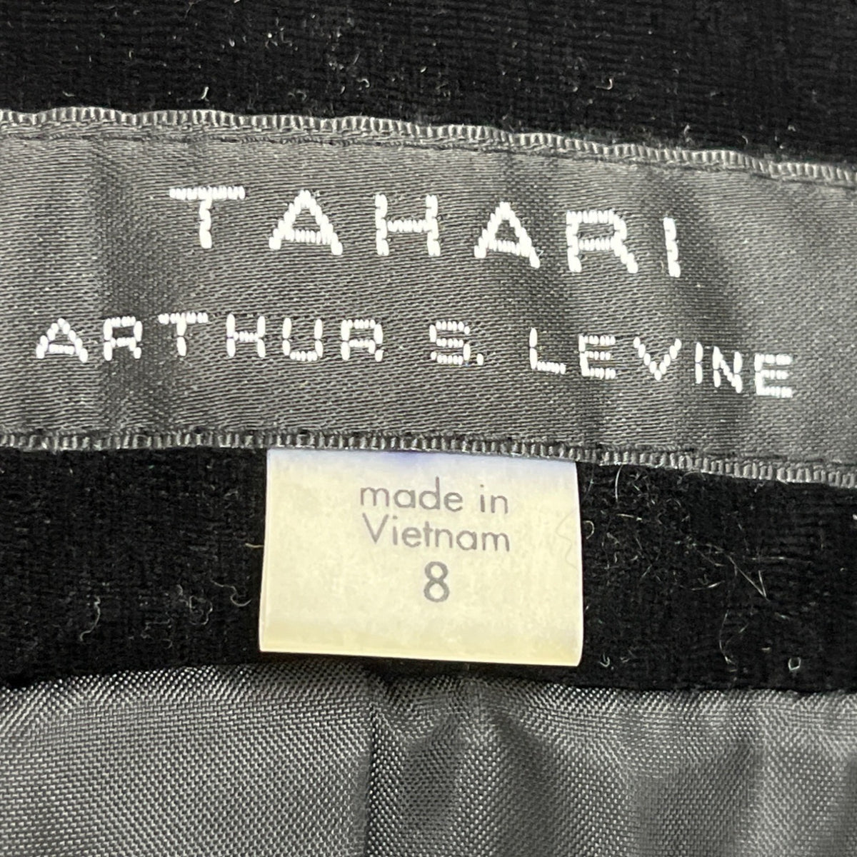 Tahari Arthur S. Levine Women’s Black Velvet Open Front Blazer Jacket Size 8