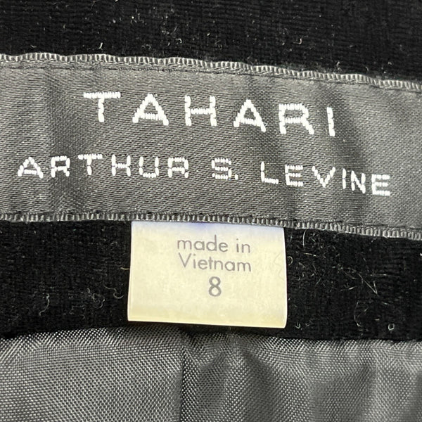 Tahari Arthur S. Levine Women’s Black Velvet Open Front Blazer Jacket Size 8