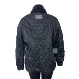 Bromley collection Black Faux Leather Fleece Collar Zip Up Womens Jacket Sz M